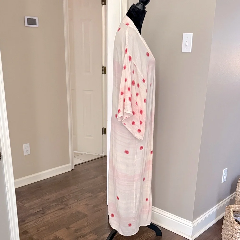 Free People Pink and Cream Polka Dot Kimono - Picture 3 of 5